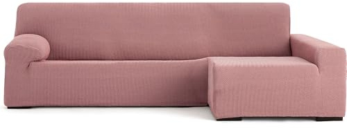 ECOMMERC3 | Copridivano Chaiselongue Braccio Lungo Destra Super Elastico Bielastico - Copridivano Chaiselong Colore Rosa con Schiume di Tenuta e Gomme di Valida Regolazione Destra o Sinistra