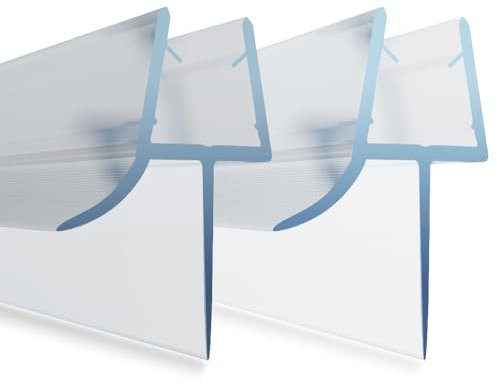 ARVO 2 Pack Shower Screen Seal Strip for 4–6 mm Glass | Covers Gaps Up to 20 mm | 90 cm Transparent Shower Door Seal Strip Replacement – Watertight for Straight Glass Doors