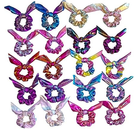 PACKOVE 10pièces Lot Élastiques Cheveux Fille Oreilles Lapin Élastique Cheveux Corde Extensible Queue Cheval Accessoires