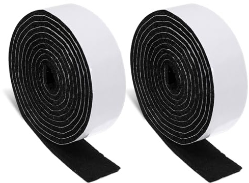 IANFAN 2 rullar självhäftande filtremsor, 1,5 m x 2,5 cm svart filtglidare, filtband, möbelglidare, filtremsor, rullar, stolsfiltfiltglider för att undvika repor, ljudisolering