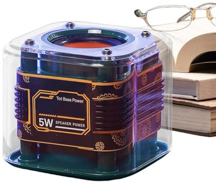 Gvblkq Altoparlanti da viaggio wireless, subwoofer, lettore audio intelligente, dimensioni compatte, uscita bassi alti, connettività, resistente all'acqua, per escursioni, feste, 7,8