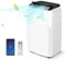 COSTWAY Climatiseur Mobile Silencieux 5 EN 1, Clim 12000BTU Refroidissement Rapide,Chauffage,Ventilateur,Déshumidificateur,Mode Nuit, Climatisation Faible Conso,Wifi