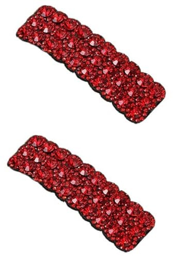 Haarspangen mit roten Strasssteinen, koreanischer Stil, rechteckige Haarnadeln, glänzende Luxus-Haarnadeln, Hochzeit, Strass, Haarspangen, Haarschmuck für Frauen und Mädchen, Haarpflege, 2 Stück