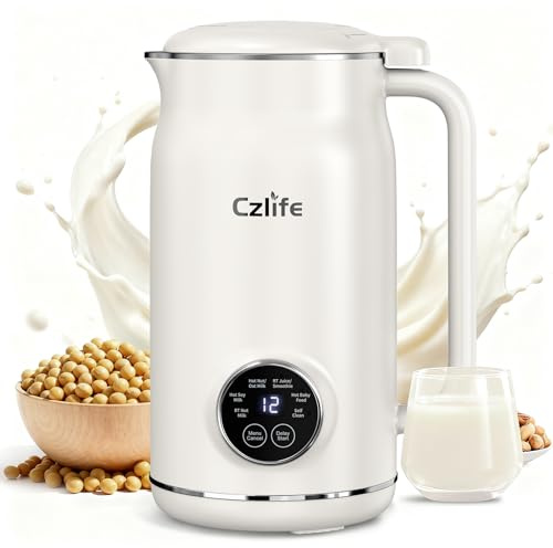Czlife 10 in 1 Nut Milk Maker Blender, 20oz (600ml) Homemade Nut Milk Maker Machine, Almond, Soy, Oat, Juice, Milkshake, Smoothies, Baby Food, Plant Based Milks with Delay Start, Keep Warm, Selfclean