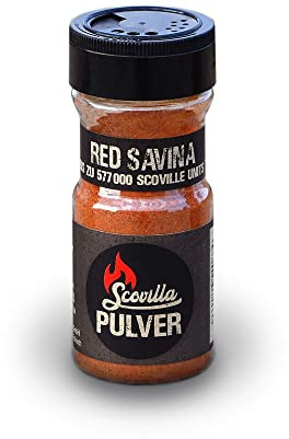 Scovilla s Red Savina, chilipulver i shaker, 45 g