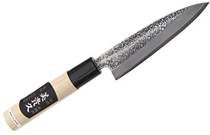 Coltello giapponese artigianale Tsutsumi lama martellata 12 cm, forgiato a mano