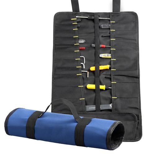 Sin herramientas para llave destornillador alicates compartimentos de rodillos Organizadores/lona enrollable bolsa para hombres/pequeña cartera de zócalo