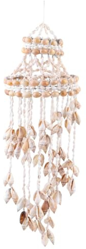 VILLCASE Campanella a Vento Conchiglie Di Mare 23.62 Pollici Decorazione Naturale Da Appendere Per Giardino Balcone Interno Ed Esterno Ornamento Creativo Per Casa E Regalo