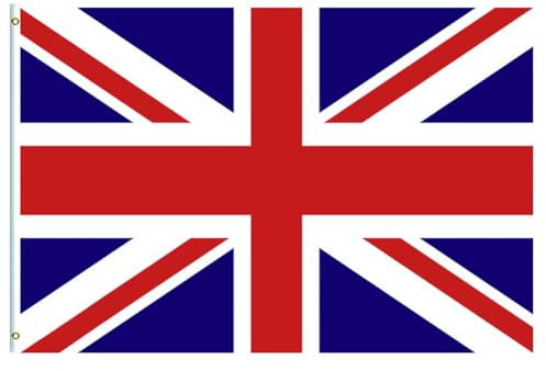 5ftx3ft Large Union Jack Flag Banner, Double Sided With Brass Eyelets-Vivid Color and UV Fade Resistant Britain National Flag for VE-Day 80th Anniversary Garden Street Coronation Street Party Decor