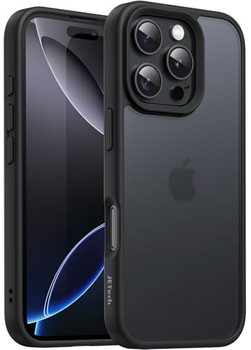 JETech Matte Case for iPhone 16 Pro Max 6.9-Inch, Shockproof Military Grade Drop Protection, Frosted Translucent Back Phone Cover, Anti-Fingerprint (Black)