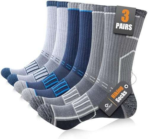 Circorld Calze Trekking Anti-Vescica Uomo Donna - 3 Paia Sportive in Cotone e Spugna per Running, Ciclismo e Lavoro