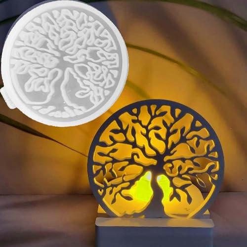 TREABEAR Silikonform für Kerzen, Seife und Gips - Kerzenhalter Baum des Lebens - Schmelzform