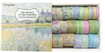 BRTNUP 20 Rollen Vintage Washi Tape Set, DIY Papier Tape, Dekoratives Klebeband für Bullet Journals, DIY Handwerk, Scrapbooking Supplies (Bunt-B)