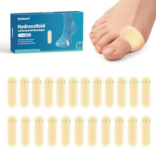 Kimihome 23 parches de burbujas hidrocoloides impermeables – almohadillas adhesivas para talón, pie y dedos de los pies – gel Chshions para prevención y recuperación