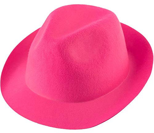 dressforfun 901027 Unisex Hut, breite Krempe, Panama Gangster Party Hut - pink
