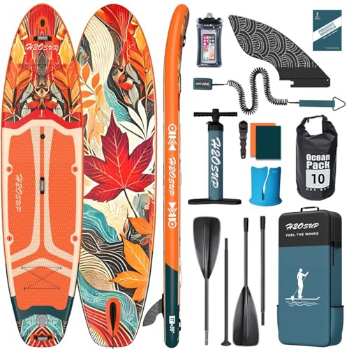 H2OSUP Tabla Paddle Surf Hinchable - Paddle Surf Hinchable para 2+1 Personas/Familia con Accesorios,Stand Up Paddleboard para Adultos & Todos los Niveles