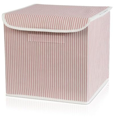 PRENDİ HOME Caja de almacenamiento plegable de 30 x 30 x 30 cm - Caja de juguetes colorida con tapa para habitación infantil y uso versátil - Caja de tela abierta para juguetes, ropa y más (K028)