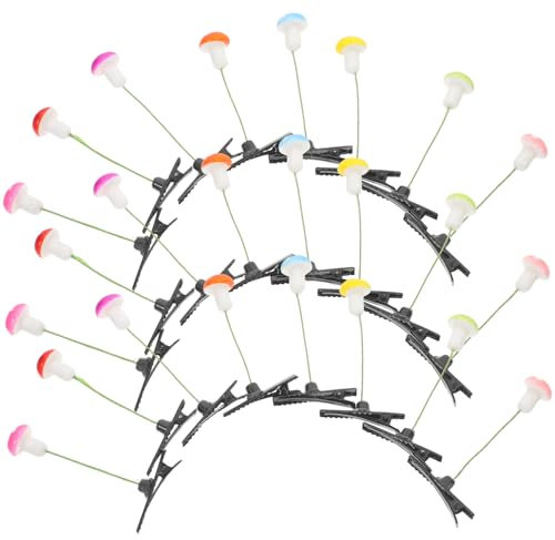 PAMINGONO 30pièces Barrette De Cheveux Forme De Champignon Pour Filles Accessoires Kawaii Idéals Pour Cosplay Et Fêtes