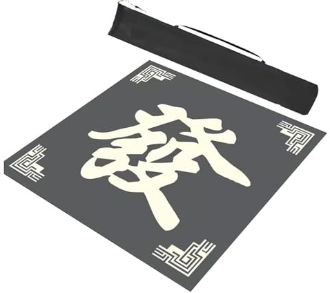 AQCDPJYU Juego de Mahjong, tapete Antideslizante con reducción de Ruido, tapete de Mesa Mahjong con Estampados, for Juegos de póker, Cartas, Mahjongg, dominó(Gray,39.4x39.4in/120x120cm)