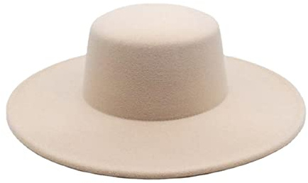 Cappelli Fedora Uomo Donna Elegante Secchio di Lana Inverno 1920 Cappelli Cloche, Cappelli Bowler, Melone Velour Cilindro Piatto, Cappelli Tesa Larga, beige., Taglia unica