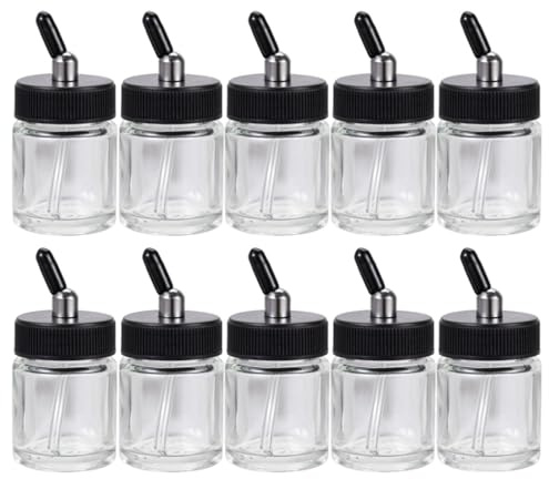 TISHITA 10 Pezzi Bottles in Vetro Resistente Riutilizzabili con Chiusura Ermetica Accessori per Pittura Facili Da Pulire E Trasportare Adatti per Pro
