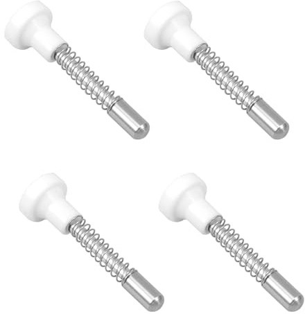 MAGICLULU Lot de 4 Loquets à Ressort Métal 50 Mm Blanc pour Fixation Lit Bébé, Accessoires de Quincaillerie D’armoire, Pièces de Rechange pour Meubles, pour Sécuriser Portes de Berceau