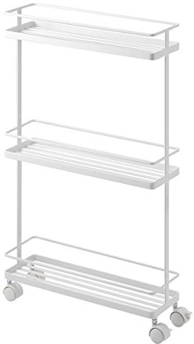 Yamazaki 7151 Tower köksvagn, vit, stål, minimalistisk, 38 x 12 x 66 cm