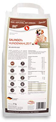 SALiNGO Senior Hundefutter trocken, Rind mit Geflügel und Erbsen (2kg)