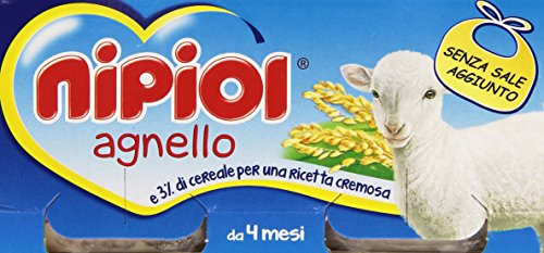 Nipiol Alimento per L'Infanzia, Omogenizzato con Agnello e Cereale, 160ml