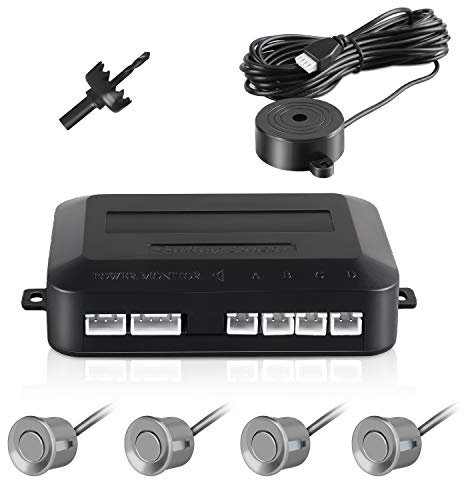 Sensori Parcheggio Auto Aolead Parcheggio Posteriore Kit 4 Sensori Radar con Suono di Allarme - Argento…