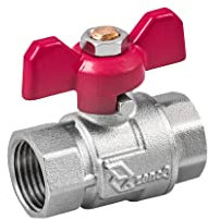 zencQ Valvula de Mariposa 1/2 Aduanas FF, Válvula de bola de latón con maneta de palanca, Conexión de latón para la industria,bombas de agua tanques con rosca interior (1/2'')