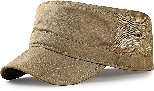 Uteruik Armékeps militärhatt platt topp nät baseballkeps sommarhatt för män (#B)