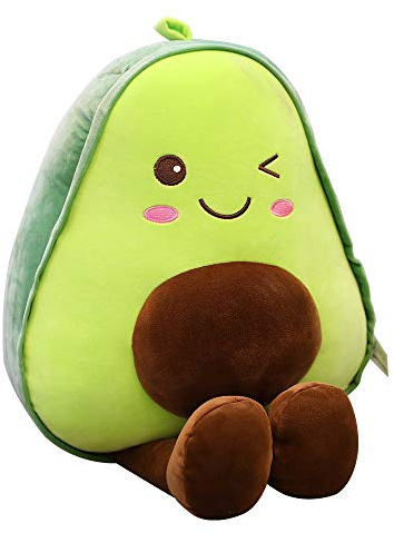 XIAOHONG 60 cm stor mjuk plysch avokado leksak lurvig fylld kudde Kawaii matformad fruktserie kramkudde för barn