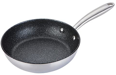 Prestige Scratch Guard Non Stick Frying Pan 21cm - Stainless Steel Induction Frying Pan, Scratch Resistant, Suitable for All Hobs, Oven & Dishwasher Safe Durable Cookware