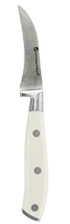 ALBERT DE THIERS - L'Irresistible – Messer für Vögel 6,5 cm – Klinge aus Edelstahl 3CR13 – Griff ABS weiß mit 3 Nieten – Elegantes mattes Finish – Lieferung auf Karte – 70 x 180 mm