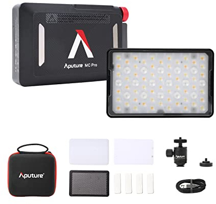 Aputure MC Pro RGBWW Mini Pocket Video Light Optical Lens Design Portable Photography Light 2000K-10000K IP65 Waterproof Atmosphere Light Support APP DMX CRMX Control