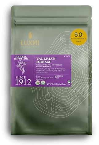 Luxmi Estates - Valerian Dream - Organic Valerian Root Tea for Sleep (50 Tea Bags, Valerian Root)