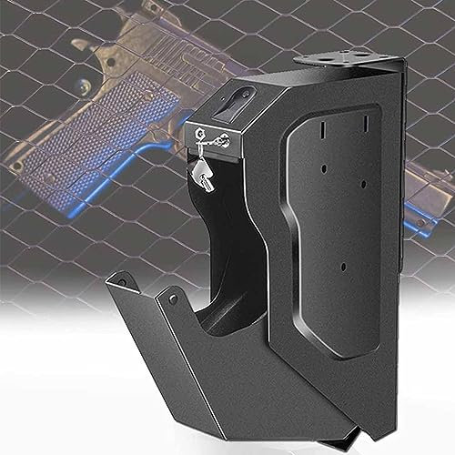 PixCy Caja Fuerte para Armas,Seguro para Pistola Huellas Dactilares para Pistolas Seguro para Pistola Biométrica,Cerradura De Doble Paletón, para Objetos De Valor,Pequeños Arma Corta
