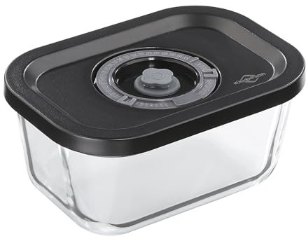 Küchenprofi EasyFresh Boîte sous vide S | Verre incassable | Conservation des aliments par pompe à vide | Boîte sous vide avec couvercle en plastique | Hermétique et anti-fuite | Passe au four et au