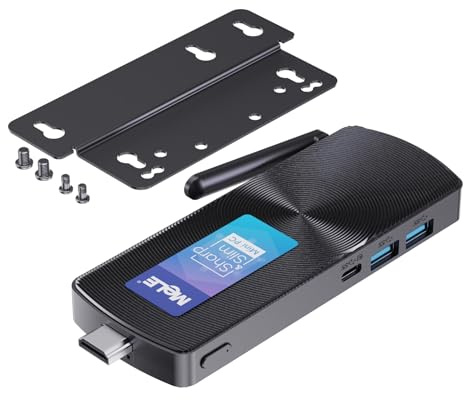 MeLE PCG02 N100 Mini PC Stick USB-C con Funciones Completas, sin Ventilador, Doble Pantalla HDMI 4K, WiFi 2.4G/5G, BT5.1 GbE, Micro PC con VESA (8GB / 128GB eMMC)