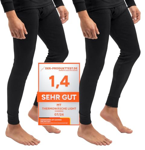 Celodoro 2er Pack Herren Ski- und Thermounterhose Light - Schwarz 4XL
