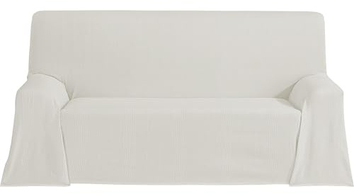 ECOMMERC3 Mehrzweck-Tagesdecke, Größe 230 x 260 cm, für Sofa oder Bett, Mehrzweck-Tagesdecke, Ecru, dekorativ, für Sofa, Bett, Sofaüberwurf, leicht und elegant, Ekrü