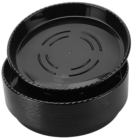 SYUTBOU 20 stycken svarta blomkrukor underlägg runda, 31 cm runda växter underlägg, blomunderlägg plast för blommor, växter, inomhus, utomhus