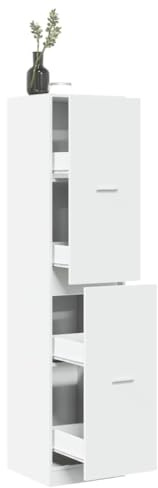 Frdhee Armario para productos de limpieza, color blanco, 40 x 41 x 174,5 cm, material de madera para oficina, pasillo, cocina