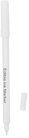 KICHOUSE Stylo Alimentaire pour Décoration de Gâteaux et Pâtisseries Pointe Large, Plastique Blanc, pour Peindre et Dessiner Aliments Lors Cuisson Plusieurs styles