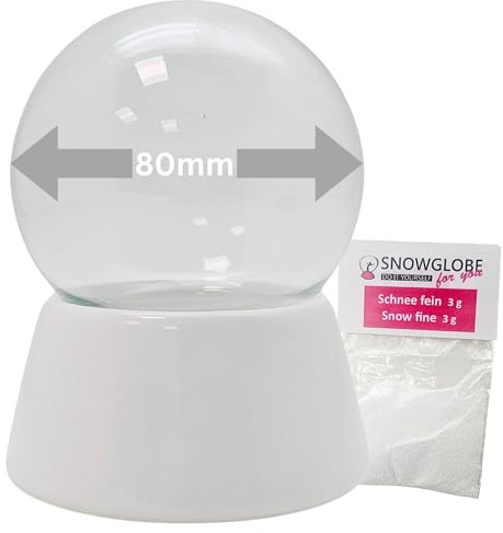 Snowglobe for you 40019 – 80 mm Do It Yourself Palla di Neve con Palla di Vetro e Porcellana Base