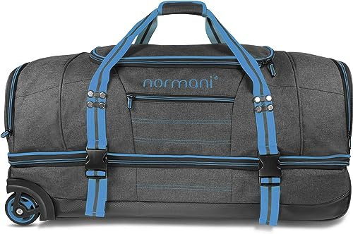 normani Trolley Reisetasche „Kompass“ (90 oder 120 Liter) mit 5 passenden Kleidertaschen/Packtaschen Farbe Blau Größe 120 Liter