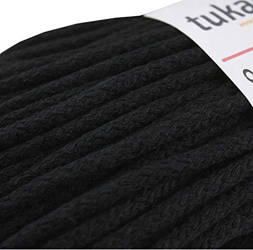 Baumwollkordel Kordel Baumwolle makramee garn 5mm - Baumwollseil Baumwollgarn baumwollschnur kordelband 100% Cotton (schwarz)