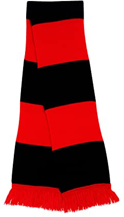 BrolloGroup Sciarpa Tubolare Tifosi Bianco Nera Rosso Verde Sciarpe Invernali Personalizzabile con Ricamo PS 15538 (Rosso Nero)