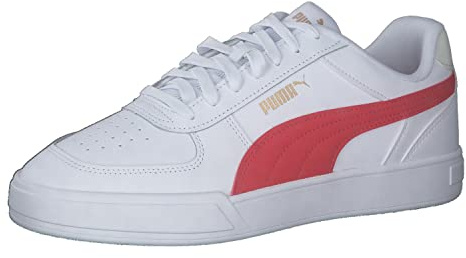 PUMA Baskets Caven pour Homme, Blanc pour Tous Les Temps, Rouge doré, 42 EU, Blanc pour Tous Les Temps Rouge Gold, 42 EU